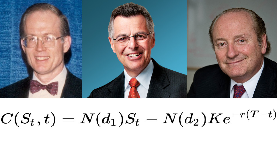 pic. 1 Fischer Black, Myron Scholes a Robert C. Merton with their famous equation (source: youfinanceblog.wordpress.com)